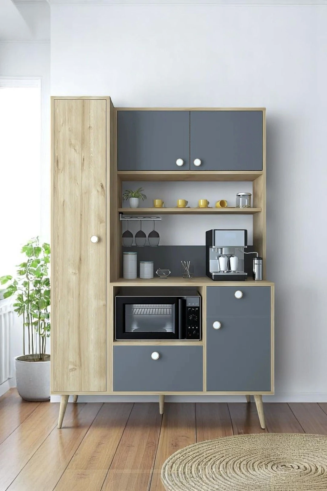 Colombia Kahve Köşesi / Çok Amaçlı Dolap / Airfryer Dolabı / Mutfak Organizeri